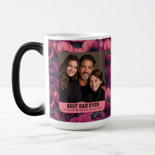 Druck von rosa Anemonen Vater-Sohn-Foto Verwandlungstasse