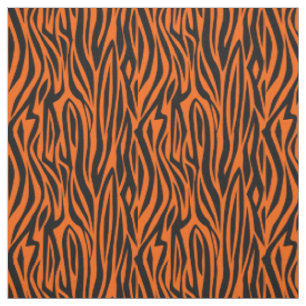 Druck von Tierfell Tiger Streifen wild orange Stoff