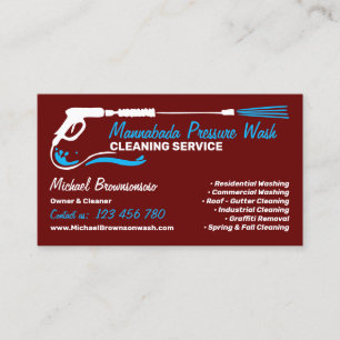 Druck Waschen Burgund Power Wash CLEANING Visitenkarte
