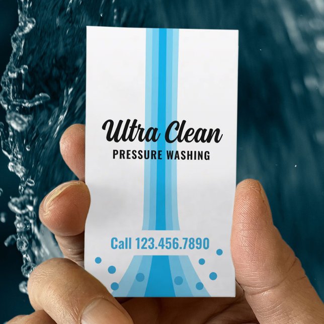 Druck Waschen Minimalistisch blaue Streifen Reinig Visitenkarte (Von Creator hochgeladen)