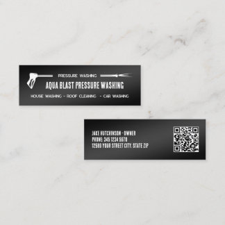 💧 Druck Waschen nach Maß QR Mini Visitenkarte