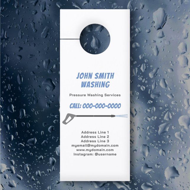 Druck Waschen und Power Wash Reinigung Türanhänger (Pressure Washing & Power Wash Cleaning Door Hanger)
