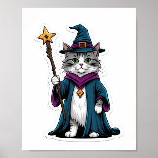 Druck, Wert (Halbglanz) Mini-Zauberkatze Poster