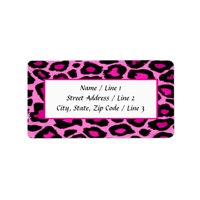Druckadresse-Labels in Pink und Schwarz Adressaufkleber (Vorne)