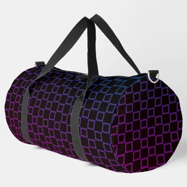 Druckausschnitt Nähbeutel lila blaue schwarz-braun Duffle Bag (Linke Ecke)