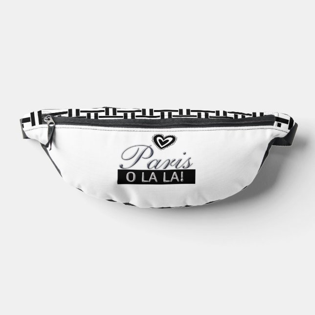 Druckausschnitt Nähtasche Paris FrankreichSchwarze Bauchtasche (Ablage )