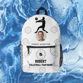 Druckausschnitt Nähtasche Volleyball Schwarz-weiß Bedruckter Rucksack