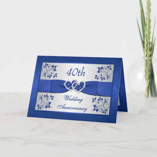 DRUCKband Blumen40. Jahrestags-Einladung Einladung (Vorderseite)