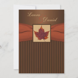 DRUCKband Herbst-Blatt Stripes Hochzeit einladen Einladung