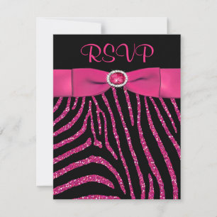 DRUCKband Zebra-Rosa IMITAT Glitzer UAWG Karte