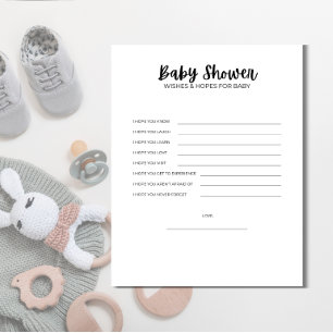 Druckbare Babyshower-Wünsche und -Hoffnungen für d Briefbogen