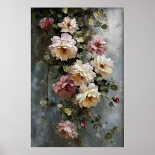 Druckbare Blumen-Wandkunst, Antike Frühlingswiese Poster