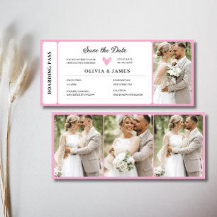 Druckbare Boardingkarte für eine Hochzeit am Reise Einladung