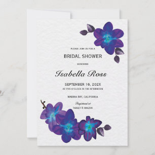 Druckbare Hochzeitseinladung Teal Purple Orchid Einladung
