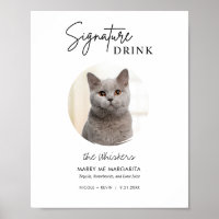 druckbare Katzenhochzeitschrift Drinks Bar signier