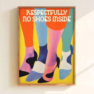 Druckbare Wandkunst für den Eingang ohne Schuhe im Poster
