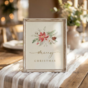 Druckbare Weihnachtswandkunst Elegante Boho-Grünpf Poster