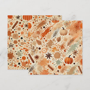 Druckbares Autumnal Watercolor Pumpkins Scrapbook Einladung
