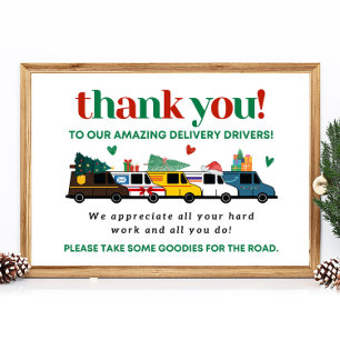 Druckbares Danke-Schild für Weihnachtszusteller Poster
