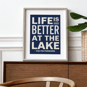 Druckbares Leben ist besser am See Benutzerdefinie Poster