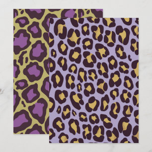 Druckbares Lila & Gold Cheetah Spots Scrapbook Einladung