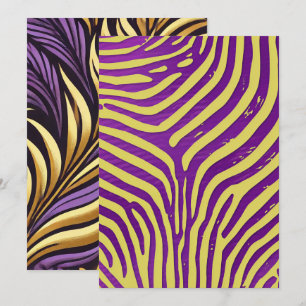 Druckbares Lila Zebra Stripe Scrapbook Einladung