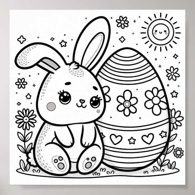 druckbares Osterhandwerk für Kinder Poster (Vorne)