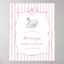 Druckbares Prinzessin-Schwan-Baby-Shower-Willkomme