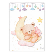 Druckbares Wandbild mit schlafendem Teddybär