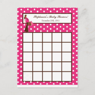 Druckbingo-Karten-Rosa-Mod-Mama-Polka-Punkte Einladungspostkarte