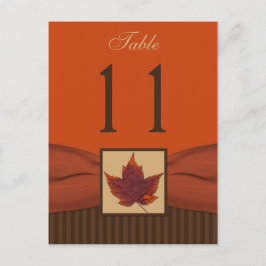 DRUCKBON-Herbstleaf, Streifen-Tischnummer Postkarte