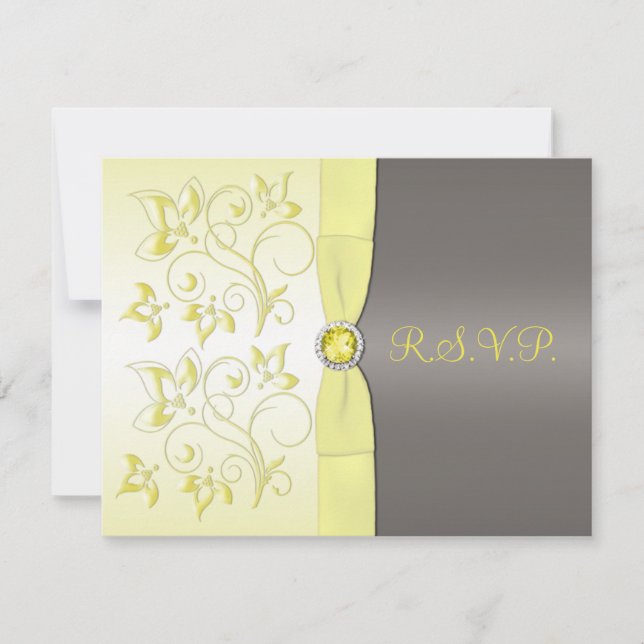 DRUCKBONYellow, GraublütenblütenSVP-Karte RSVP Karte (Vorderseite)