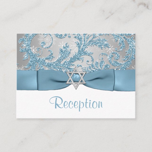 DRUCKBW - Winter Wonderland Bat Mitzvah Beilage Begleitkarte (Vorderseite)