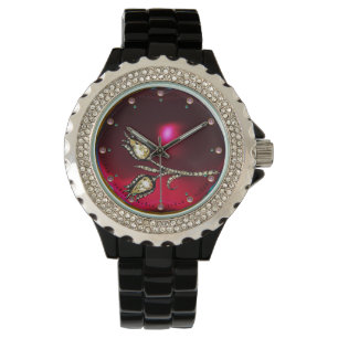 DRUCKDIAMOND TULIPS, Red Ruby Gemstones Armbanduhr