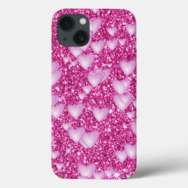 Drucke auf glattem Glitzer, rosa Case-Mate iPhone Hülle (Rückseite)