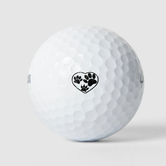 Drucke aus Gummi in Herz und Pet Golfball (Vorderseite)