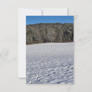Drucke in einem schneebedeckten Feld Notizkarte Mitteilungskarte