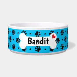 Drucke und Muster für schwarze und blaue Hunde Napf