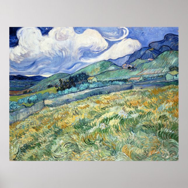DRUCKEN | 48x38 Van Gogh Landschaft von Saint-Ré  Poster (Vorne)