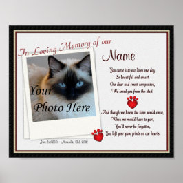 Drucken auf dem Memorial für Herzklopfen - Katze f Poster