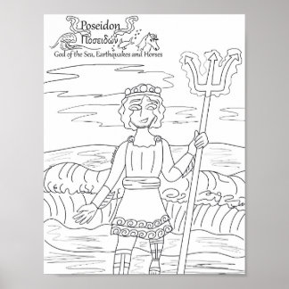 Drucken auf der Poseidon-Farbseite Poster