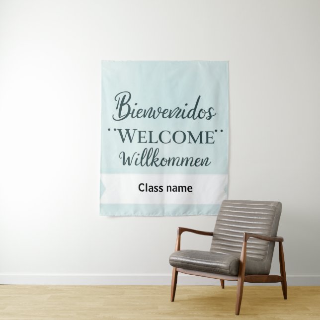 Drucken des Begrüßungsbanners mit Klassenname Wandteppich (Beispiel)