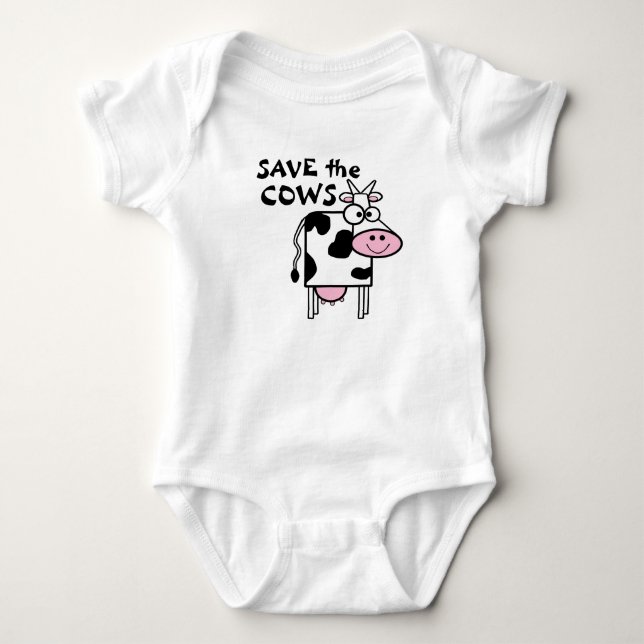 Drucken des Cows-Süßen Tiers gerettet Baby Strampler (Vorderseite)
