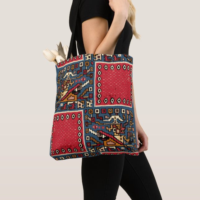 Drucken des peruanischen Moche-Musters aus der Zei Tasche (Von Nahem)