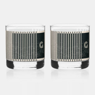 Drucken im Schwarz/Creme-Stil neu belebt Whiskyglas