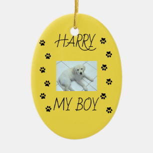 Drucken mit Foto und Name des Haustiers Keramik Ornament