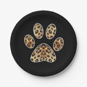 Drucken mit schwarzem Leopard-Sparkon Pappteller