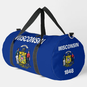 Drucken Schneiden Nähen Tasche, Wisconsin-Flagge Duffle Bag