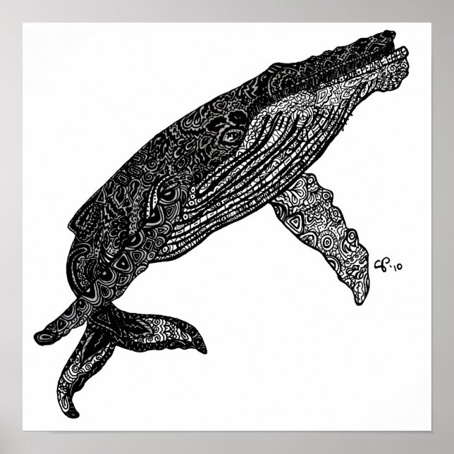 Drucken sehr whale, maßgeschneiderte Kunst Poster (Vorne)