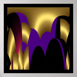 Drucken Sie Abstrakte goldfarbene Pupillenfarbe Poster